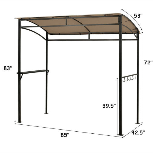 7 x 4.5 Feet Grill Gazebo Outdoor Patio Garden BBQ Canopy Shelter-Brown