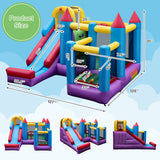 5-in-1 Inflatable Bounce House with 735W Blower and 50 Ocean Balls