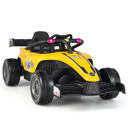 12V Kids Ride on Electric Formula Racing Car with Remote Control-Yellow