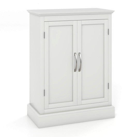 2-Door Freestanding Bathroom Cabinet with Adjustable Shelves-White