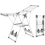 2-Layer Folding Clothes Drying Rack with 5-Level Adjustable Height