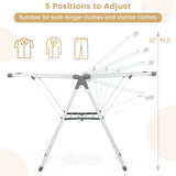 2-Layer Folding Clothes Drying Rack with 5-Level Adjustable Height