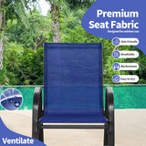 Set of 2 Metal Patio Rocking Chair with Breathable Seat Fabric-Navy