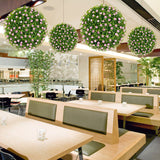 2 PCS Artificial Plant Topiary Balls 17.5 Inch Faux Decorative Balls with Pink Flowers