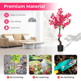 2 Pack 41 Inch Artificial Plum Blossom Tree Fake Floral Plant with 92 Flowers-Red