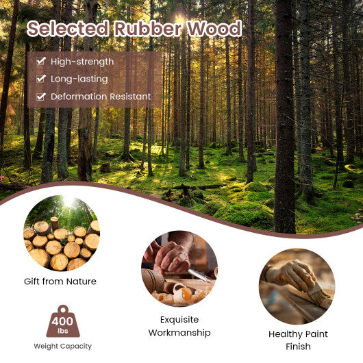 Set of 2 Folding Dining Chairs with Padded Seat and High Backrest-Brown