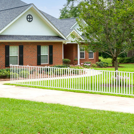 2 Piece 80 x 51 Inch Vinyl Picket Fence for Garden-White