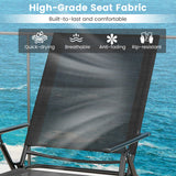 2 Piece Patio Folding Chaise Lounge Chairs Recliner with 6-Level Backrest-Black