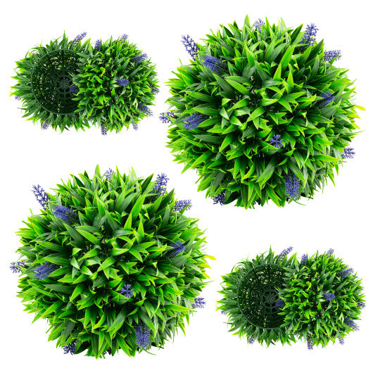 2 Pieces Artificial Lavender Topiary Balls with Flowers