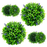 2 Pieces Artificial Lavender Topiary Balls with Flowers