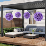 2 Pieces Artificial Plant Topiary Balls Faux Boxwood Decorative Balls-Purple