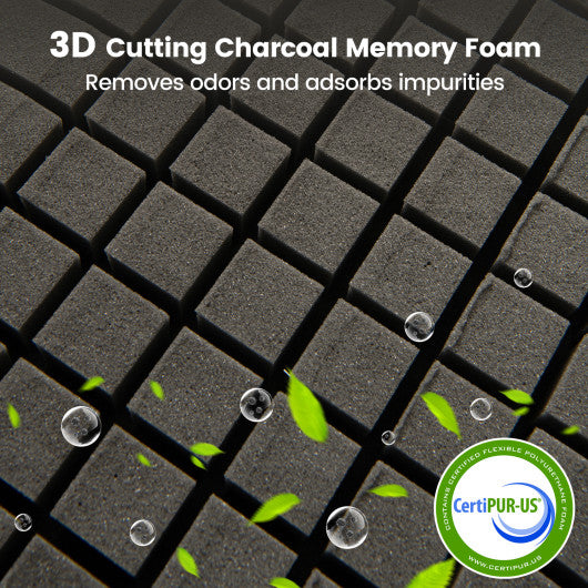 2 Pieces Bamboo Charcoal Memory Foam Pillow for Pain Relief Sleeping