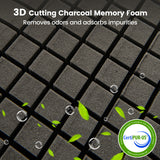 2 Pieces Bamboo Charcoal Memory Foam Pillow for Pain Relief Sleeping