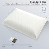 2 Pieces Bamboo Charcoal Memory Foam Pillow for Pain Relief Sleeping