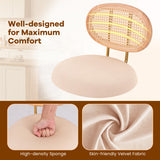 2 Pieces Bar Chairs with PE Rattan Backrest-360°Swivel and Height Adjustable