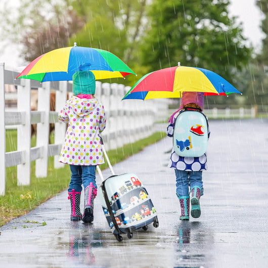 2 Pieces Kids Carry-on Luggage Set with 12 Inch Backpack-Blue