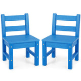2 Pieces Kids Learning Chair set with Backrest-Blue