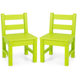 2 Pieces Kids Learning Chair set with Backrest-Green