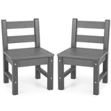 2 Pieces Kids Learning Chair set with Backrest-Gray