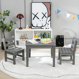 2 Pieces Kids Learning Chair set with Backrest-Gray