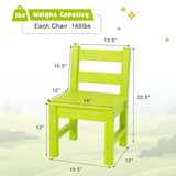 2 Pieces Kids Learning Chair set with Backrest-Green