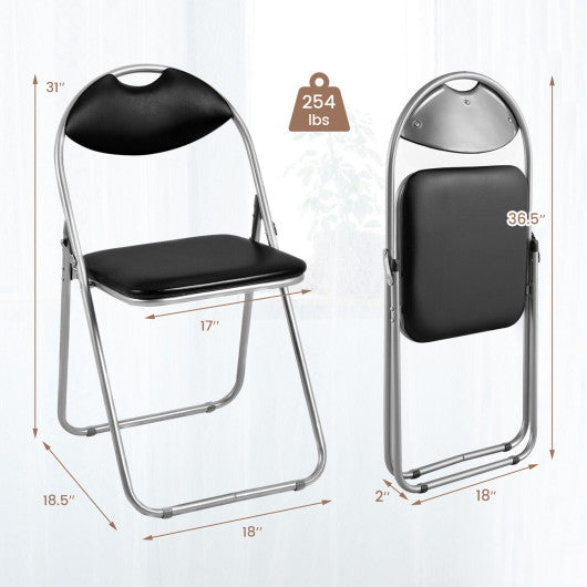 2/4/6 Pieces Portable Folding Dining Chairs Set with Carrying Handles-Set of 2