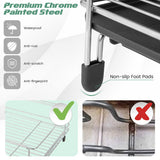2-Tier Detachable Dish Rack with Drainboard and 360° Swivel Spout