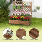 2-Tier Raised Garden Bed with Trellis-Brown