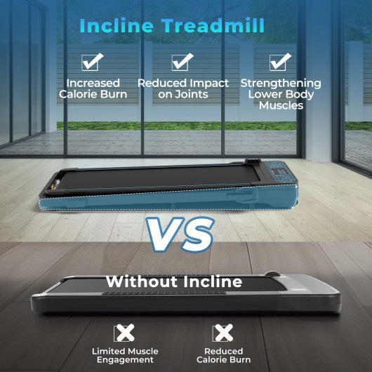 2 in 1 Folding Treadmill with 300 LBS Capacity and Remote Control for Home-Black