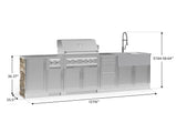 Outdoor Kitchen Signature Series 10 Piece Cabinet Set with 1 Door, Dual Side Burner, 3 Drawer, Sink, Grill and Grill Cabinet