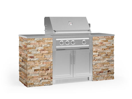 Outdoor Kitchen Signature Series 6 Piece Cabinet Set with Platinum Grill and Grill Cabinet