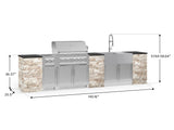 Outdoor Kitchen Signature Series 11 Piece Cabinet Set with Dual Side Burner, Sink, Platinum Grill and Grill Cabinet