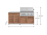 Outdoor Kitchen Stainless-Steel 4 Piece Cabinet Set with Bar, Grill Cabinet, Platinum Grill, and Countertop