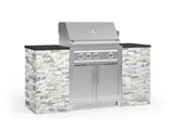 Outdoor Kitchen Signature Series 6 Piece Cabinet Set with Platinum Grill and Grill Cabinet