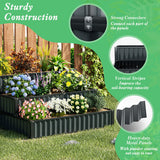 Heavy-Duty Metal Outdoor 3-Tier Raised Garden Bed Planter Box-Black