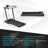 3-in-1 Folding Treadmill with Large Desk and LCD Display-Black