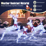 3-Piece Christmas Pre-Lit Lighted Reindeer Family Set