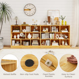 3-Tier Open Bookcase 8-Cube Floor Standing Storage Shelves Display Cabinet-Yellow