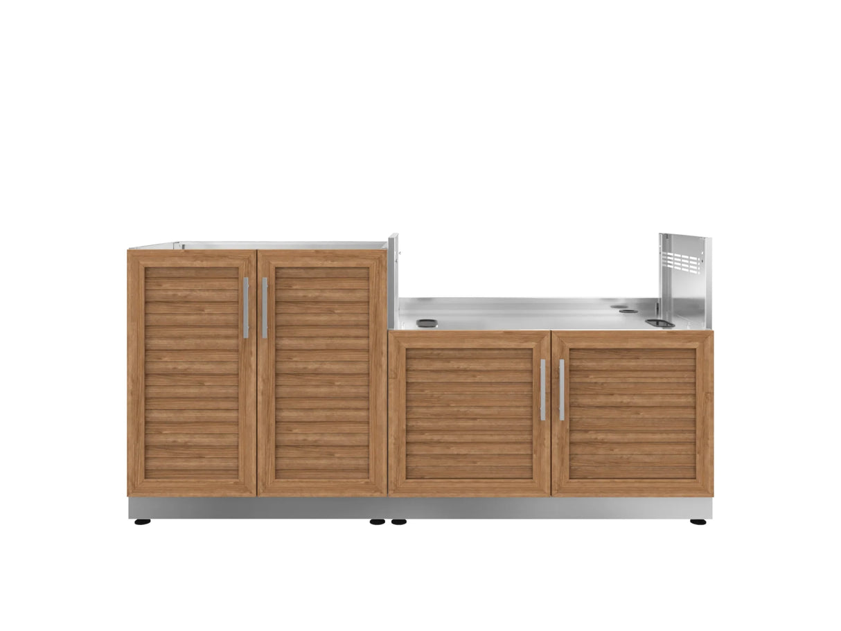 Outdoor Kitchen Stainless Steel 2 Piece Cabinet Set with Base and Grill Cabinet