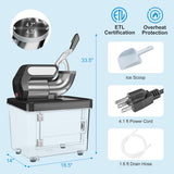 300W Commercial Ice Crusher with Dual Blades and Safety Switch-Black