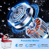 300W Commercial Ice Crusher with Dual Blades and Safety Switch-Red