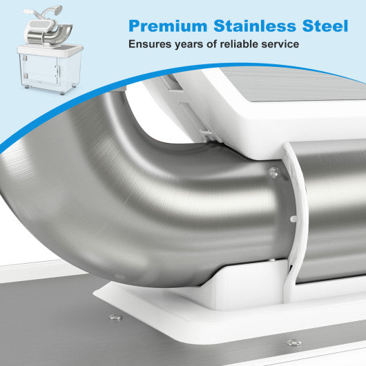 300W Commercial Ice Crusher with Dual Blades and Safety Switch-White