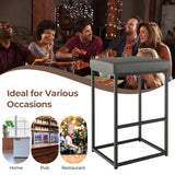 30 Inch Barstools Set of 2 with PU Leather Cover-Gray