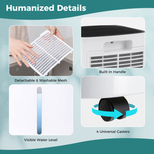 30 Pints 1500 Sq. ft Portable Dehumidifier For Medium To Large Spaces