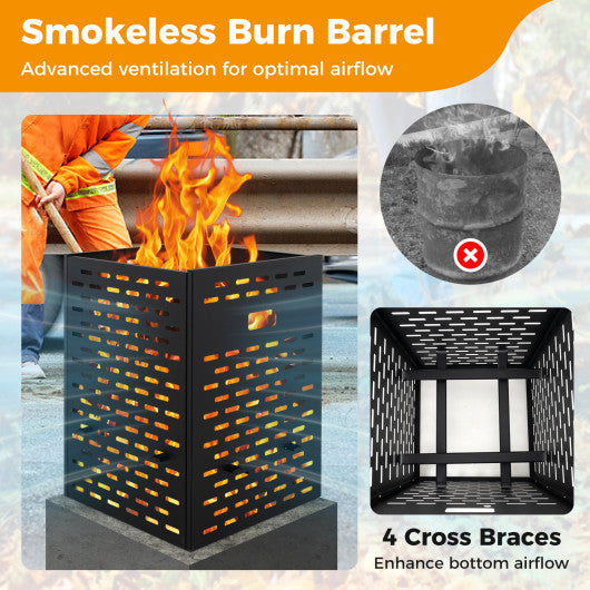 30 Inches Ultra Thick Burn Barrel with Venting Patterns and 4 Cross Braces