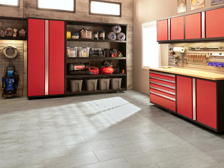 Pro Series 5 Piece Cabinet Set with Wall, Tool Cabinet, Locker and 84 In. Workbench