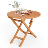 31.5 Inch Folding Patio Indonesia Teak Wood Round Coffee Table