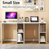 31.5 Inch  Modern Home Office Desk with 2 Compartments-White