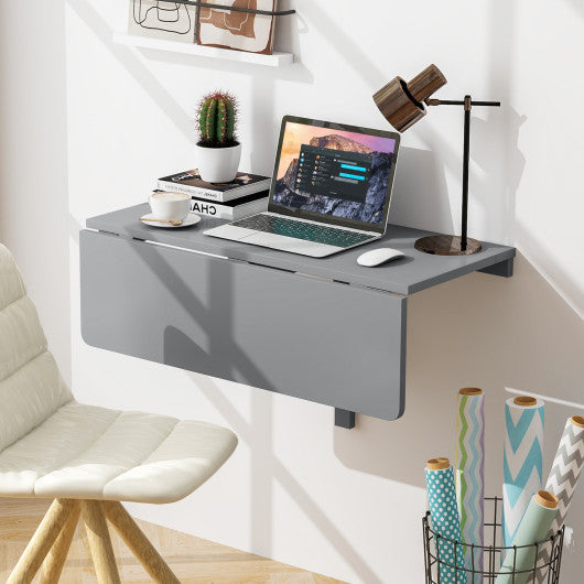 31.5 x 23.5 Inch Wall Mounted Folding Table for Small Spaces-Gray