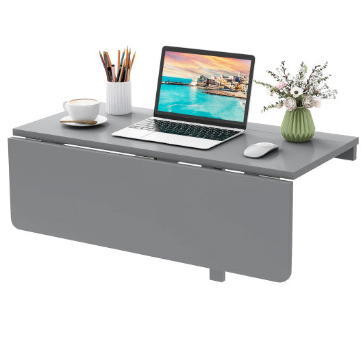 31.5 x 23.5 Inch Wall Mounted Folding Table for Small Spaces-Gray